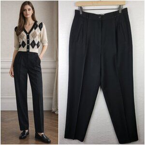 Vintage Cache Tapered Pants Trousers Black size 44 US 12/14 Preppy Academia Work